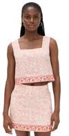 Hunter Corby Top Rosewater Floral In Pink