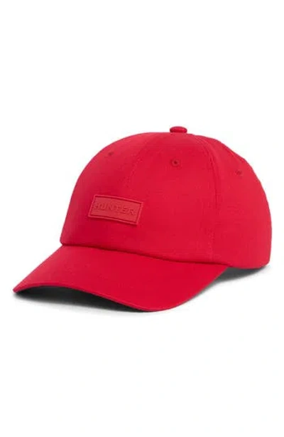 Hunter Core Twill Baseball Cap In Red