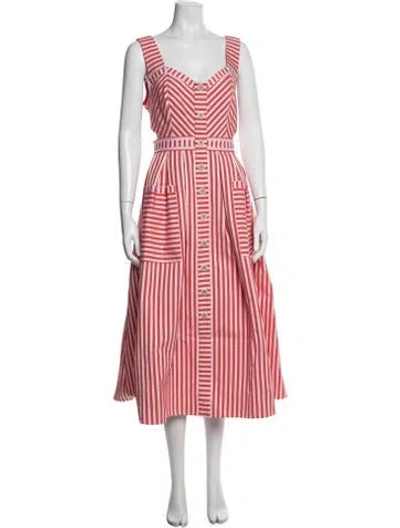 Pre-owned Hunter Cosi Dress Poppy Stripe Long Dress In Multi