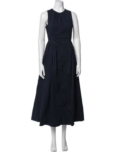 Pre-owned Hunter Crew Neck Long Dress In Blue