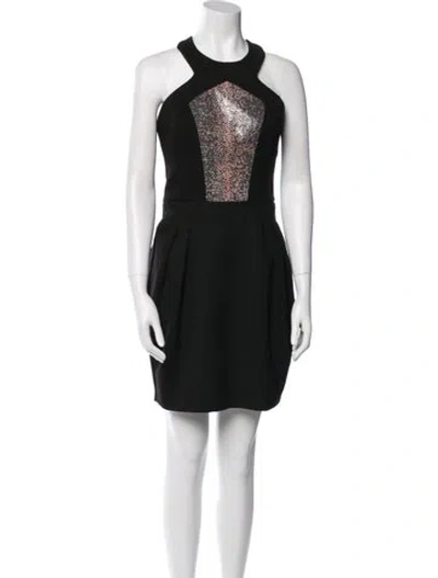 Pre-owned Hunter Crew Neck Mini Dress In Black