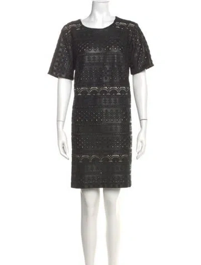 Pre-owned Hunter Crew Neck Mini Dress In Black