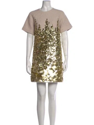 Pre-owned Hunter Crew Neck Mini Dress In Multi