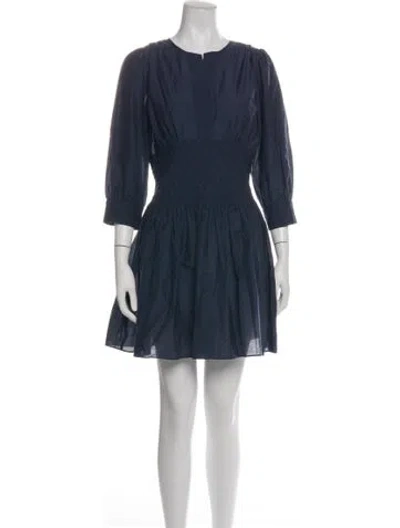 Pre-owned Hunter Crew Neck Mini Dress W/ Tags In Blue