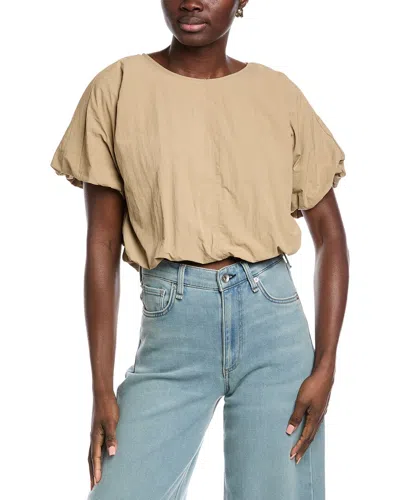 Hunter Crop Bubble Blouse In Gold