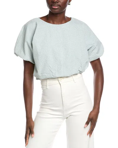 Hunter Crop Bubble Blouse In Green