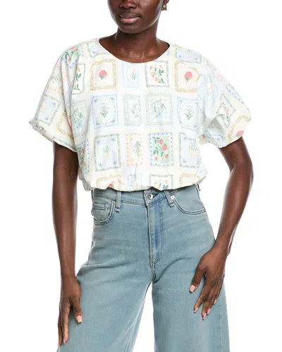 Hunter Crop Bubble Blouse In White