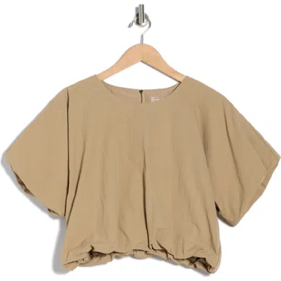 Hunter Crop Bubble Top In Brown