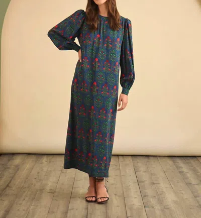 Hunter Crosby Midi Dress In Midnight Garden In Multi