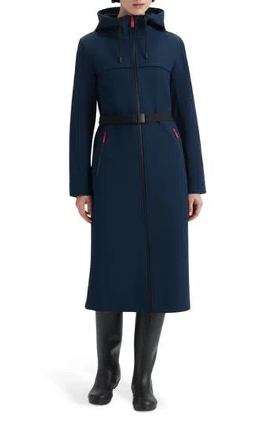 Hunter Crown 2.0 Water Repellent Hooded Softshell Coat In Blue