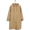 Hunter Darcy Longline Rubberized Rain Coat In Brown