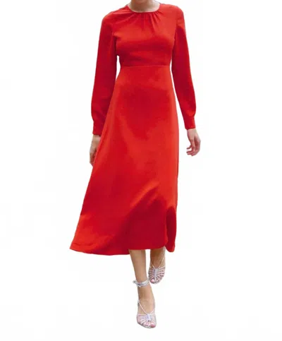 Hunter Delaney Long Sleeve Dress In Red