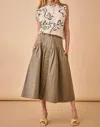Hunter Delaney Skirt In Army Green In Green