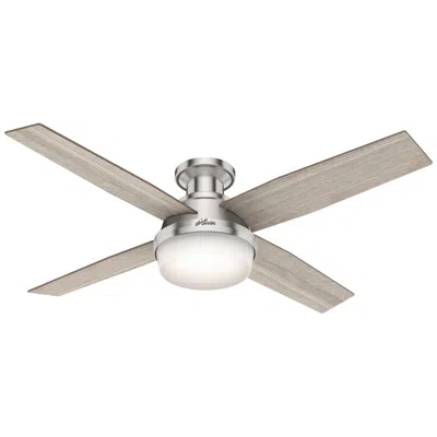 Hunter Dempsey 52 In Indoor Brushed Nickel Led Ceiling Fan With Remote In Gold