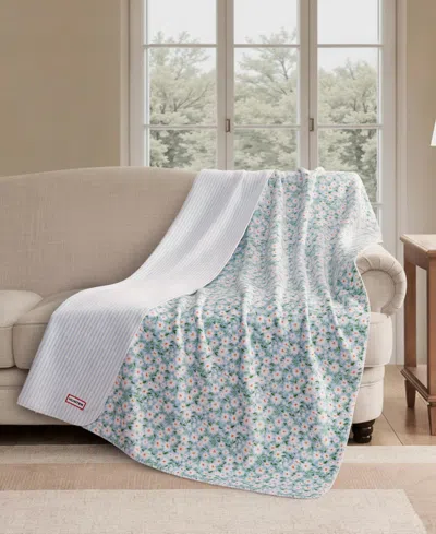 Hunter Designer Reversible Plush Throws, 50" X 70" In Blue