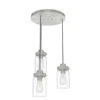 Hunter Devon Park Brushed Nickel With Clear Glass 3 Light Cluster Light