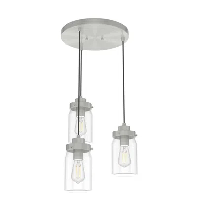 Hunter Devon Park Brushed Nickel With Clear Glass 3 Light Cluster Light