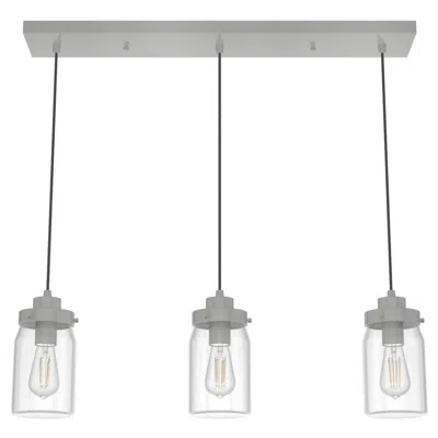 Hunter Devon Park Brushed Nickel With Clear Glass 3 Light Cluster Light