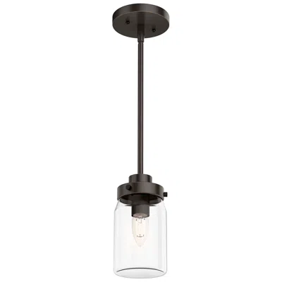 Hunter Devon Park Onyx Bengal With Clear Glass 1 Light Pendant