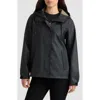 Hunter Dina Cropped Rubberized Rain Jacket In Black