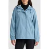 Hunter Dina Cropped Rubberized Rain Jacket In Blue