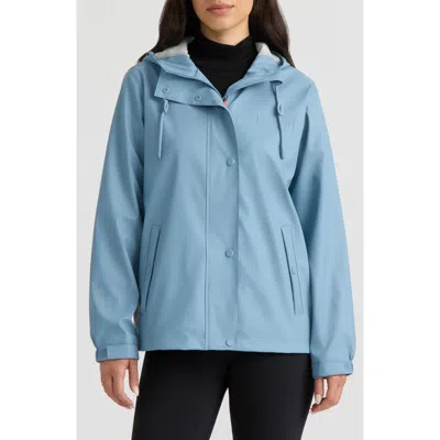 Hunter Dina Cropped Rubberized Rain Jacket In Blue