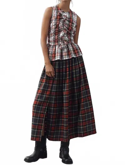 Hunter Dominic Midi Skirt In Bemelmans Plaid In Multi