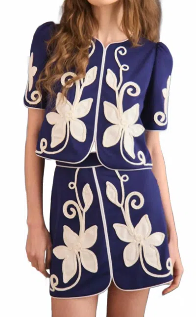 Hunter Dottie Mini Skirt In Navy In Blue