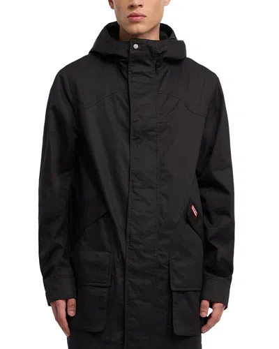 HUNTER DOWNING COATED COTTON HOODED RAIN JACKET