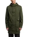 Hunter Downing Coated Cotton Hooded Rain Jacket In Green