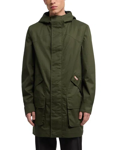 HUNTER DOWNING COATED COTTON HOODED RAIN JACKET
