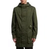 Hunter Downing Coated Cotton Hooded Rain Jacket In Green