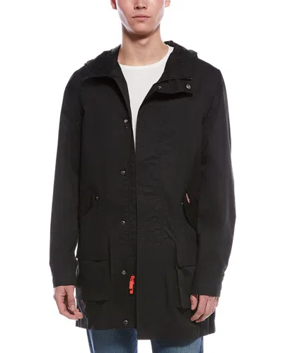 Hunter Downing Twill Rain Coat In Black