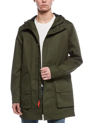 Hunter Downing Twill Rain Coat In Green