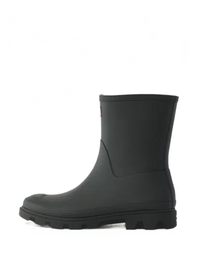 Hunter Downpour Short Ankle Boots In Gray
