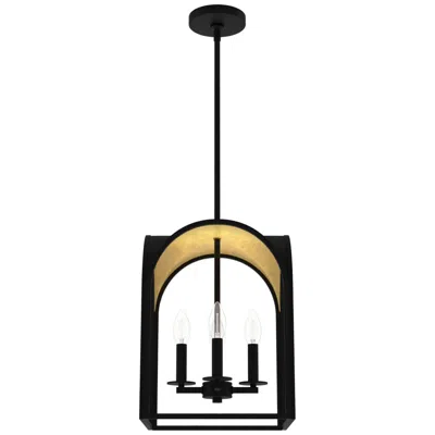 Hunter Dukestown Natural Iron And Gold Leaf 4 Light Pendant