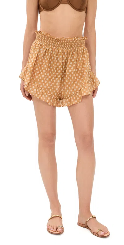 Hunter Eden Shorts Coconut Sand Dot In Brown