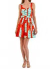 Hunter Eileen Dress In Herring Red In Multi