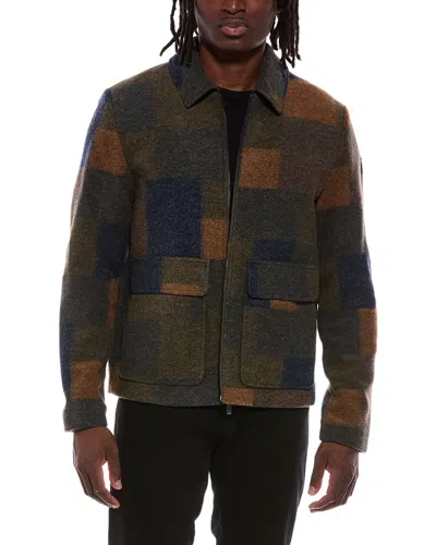 Hunter Elias Boiled Wool-blend Jacket In Green