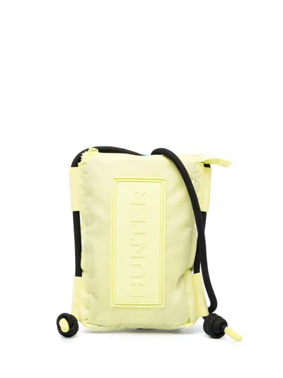 Hunter Embossed-logo Zipped Messenger Bag In Yellow