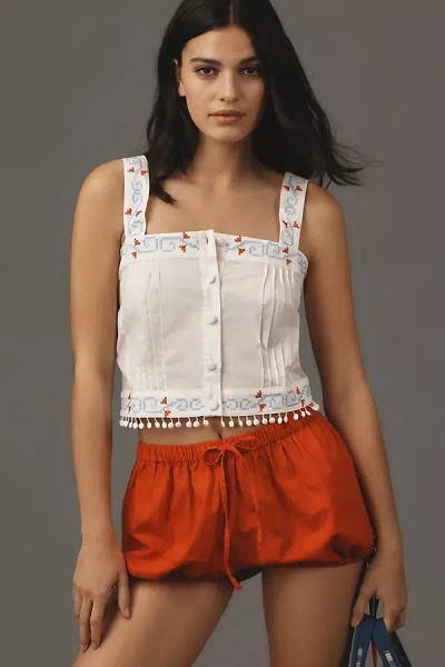 Hunter Emery Embroidered Top In White