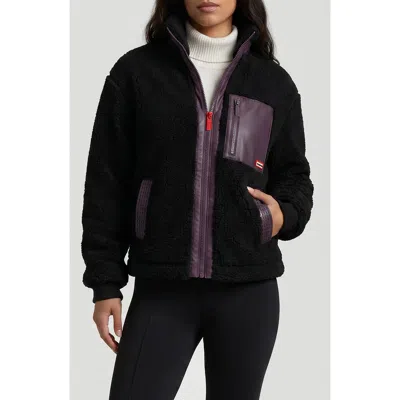 Hunter Emma High Pile Fleece Jacket In Black