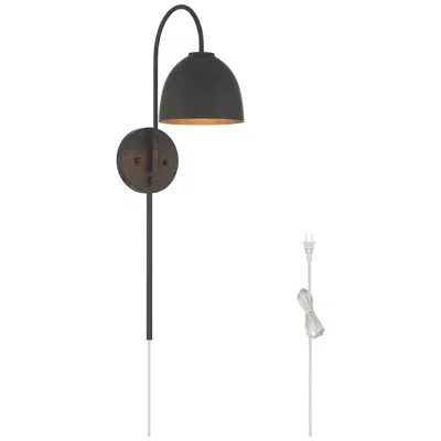 Hunter Erling Matte Black 1 Light Large Sconce Wall Light Fixture In Multi