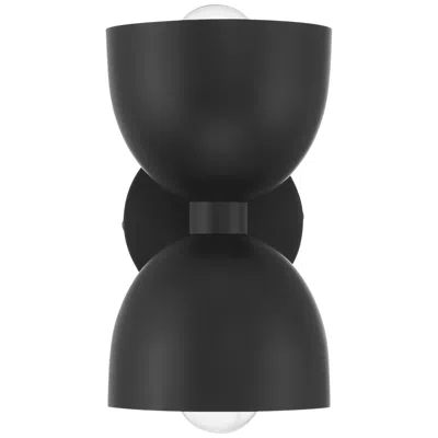 Hunter Erling Matte Black 2 Light Medium Sconce Wall Light Fixture