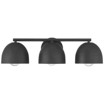 Hunter Erling Matte Black 3 Light Medium Bathroom Vanity Wall Light Fixture