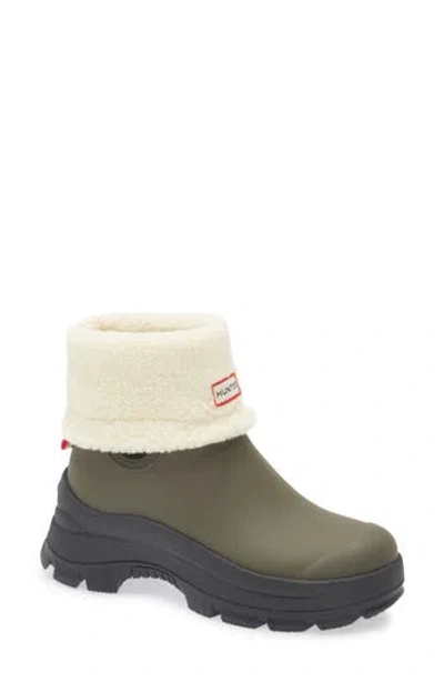 Hunter Esme Lug Sole Waterproof Snow Bootie In Yellow