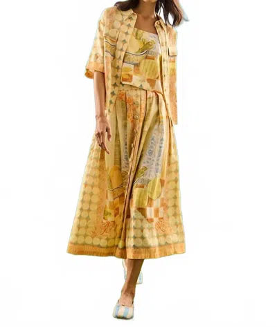 Hunter Eva Midi Skirt In Yellow In Red