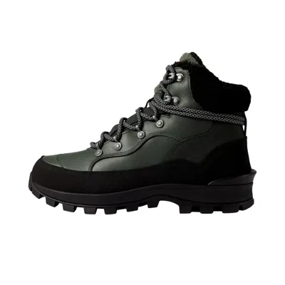 Hunter Explorer Leather Boot Olive / Black Wfs2235lsg-ovb Men's In Green