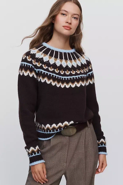 Hunter Fair Isle Sweater In Brown