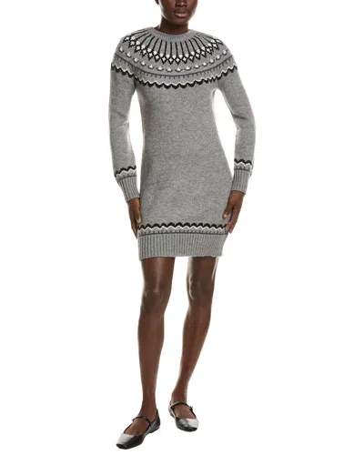 Hunter Fairisle Sweaterdress In Gray